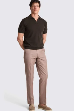 Linen Blend Brown Skipper Polo