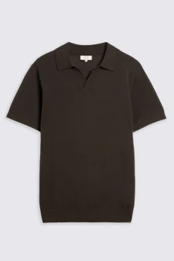 Linen Blend Brown Skipper Polo