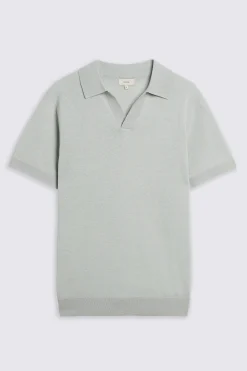 Linen Blend Light Sage Skipper Polo