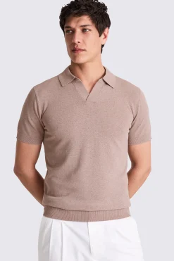 Linen Blend Pink Skipper Polo