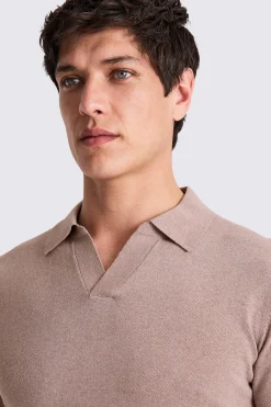 Linen Blend Pink Skipper Polo
