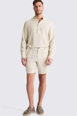 Linen Wide Stripe Shorts
