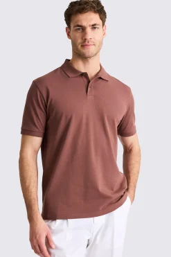Marron Pique Polo Shirt
