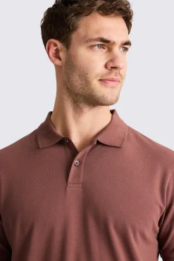 Marron Pique Polo Shirt