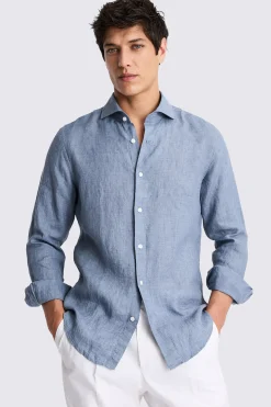 Mid Blue Linen Shirt