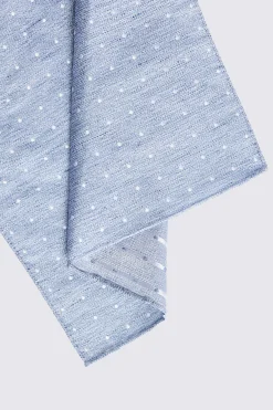 Mid Blue Polka Dot Pocket Square
