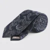 Navy & Brown Paisley Silk Tie