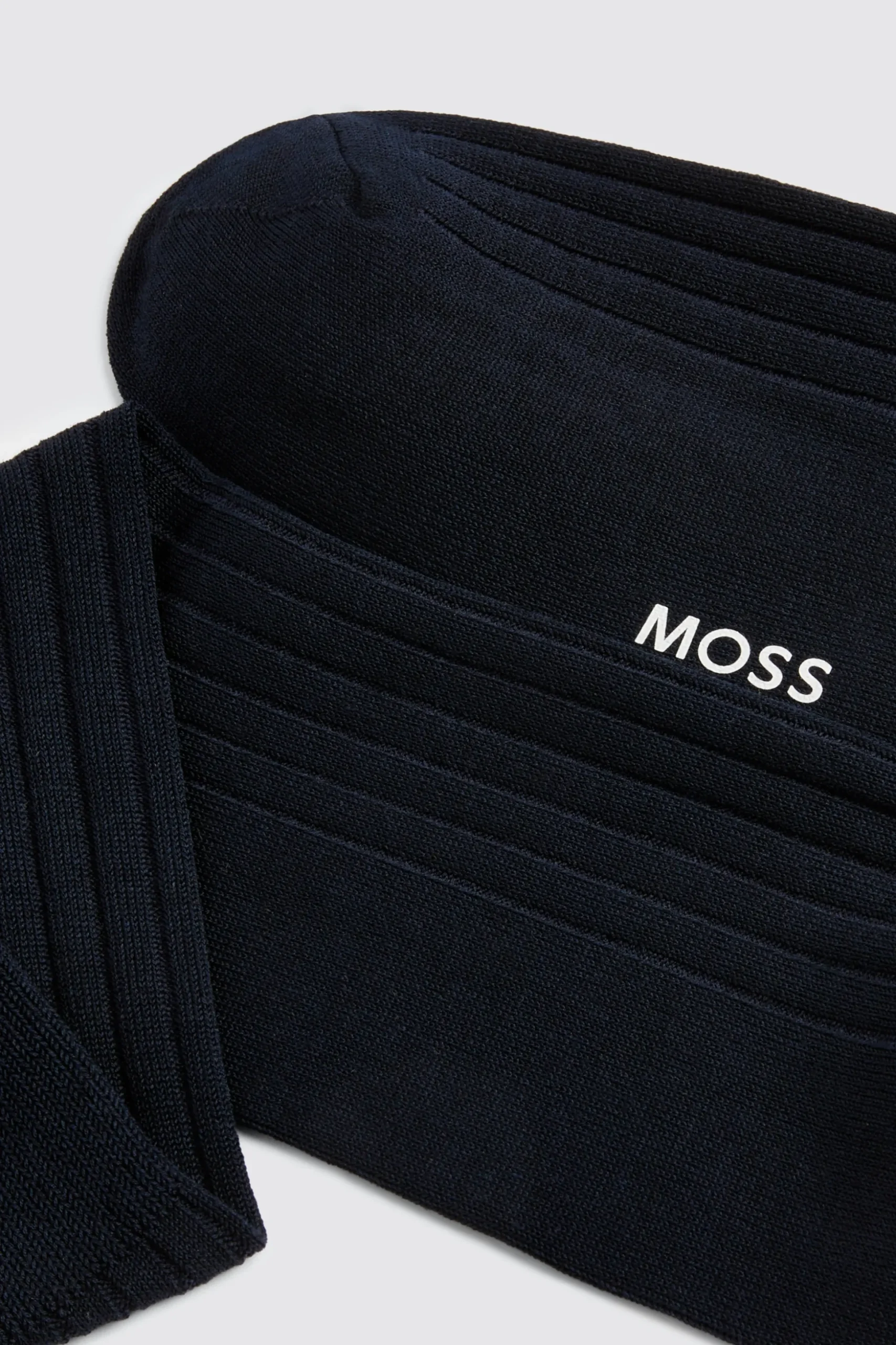 Navy Fine Ribbed Socks