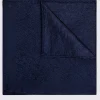 Navy Floral Swirl Silk Pocket Square