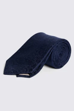 Navy Floral Swirl Silk Tie