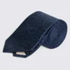 Navy Floral Swirl Silk Tie