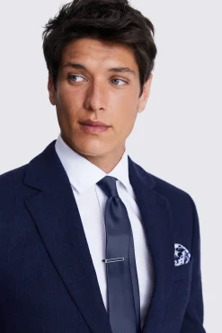 Navy Floral Tie, Hank & Tie Bar Set