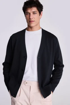 Navy Four Button Cardigan