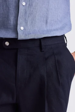 Navy Linen Shorts