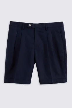 Navy Linen Shorts