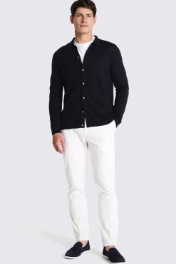 Navy Merino Button Through Shirt