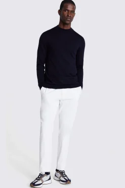 Navy Merino Mock-Neck Jumper
