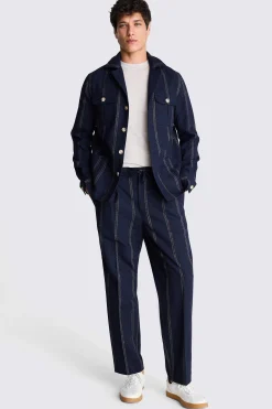 Navy Stripe Safari Shacket