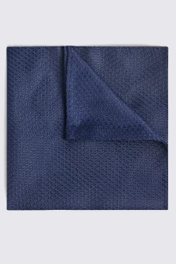 Navy Textured Pocket Square