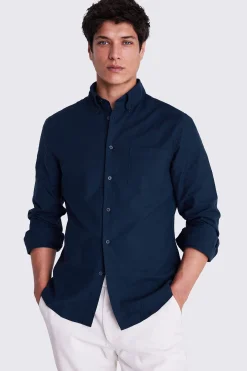 Navy Washed Oxford Shirt