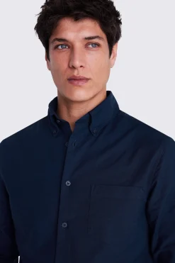 Navy Washed Oxford Shirt
