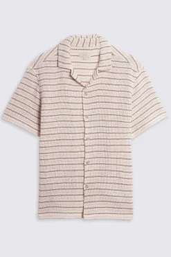 Neutral Crochet Stripe Shirt