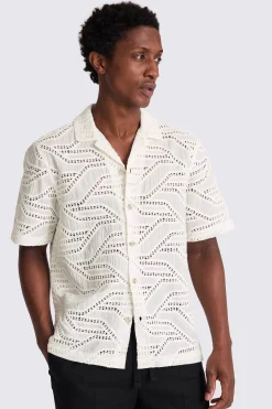 Neutral Cuban Crochet Shirt