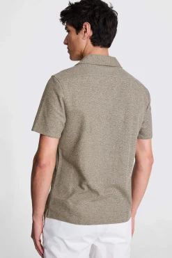 Neutral Knitted Cuban Collar Shirt