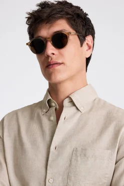 Neutral Lightweight Linen Shirt
