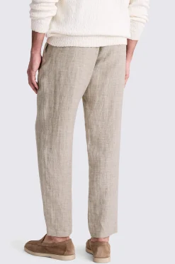 Neutral Linen Drawstring Trousers