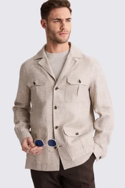 Neutral Linen Safari Shacket