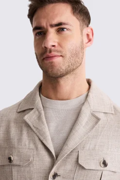 Neutral Linen Safari Shacket