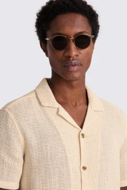 Neutral Open Knit Shirt