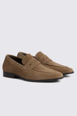 Nude Suede Relaxed Loafers