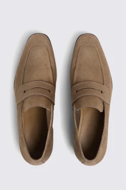 Nude Suede Relaxed Loafers