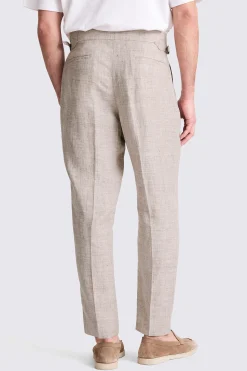 Oatmeal Linen Pleated Trousers