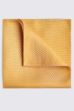 Ochre Textured Pocket Square