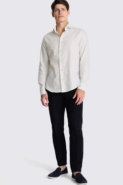 Off White Melange Brushed Shirt
