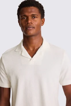 Off White Terry Towelling Skipper Polo