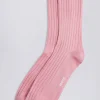 Pale Pink Fine Ribbed Socks