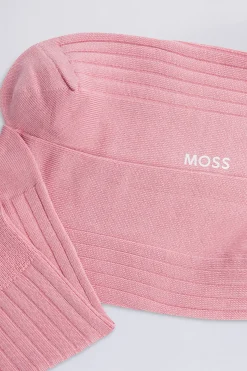 Pale Pink Fine Ribbed Socks