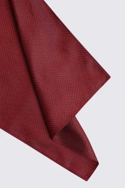 Red Textured Pocket Square