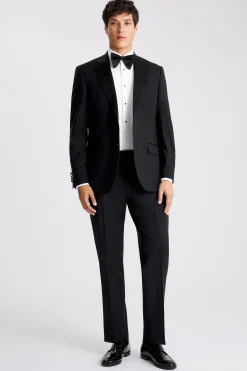 Regular Fit Black Notch Lapel Tuxedo Jacket