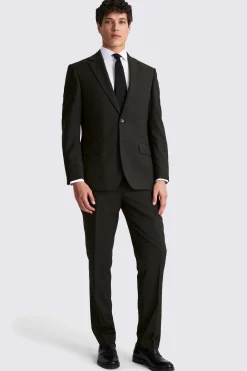 Regular Fit Black Stretch Suit