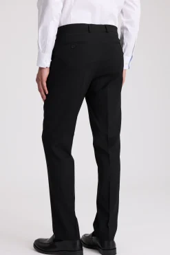 Regular Fit Black Stretch Trousers