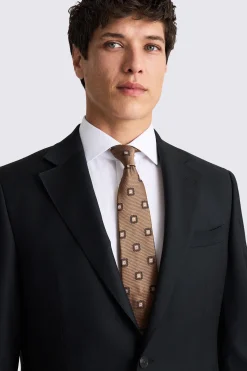 Regular Fit Black Twill Suit