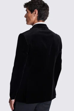 Regular Fit Black Velvet Jacket