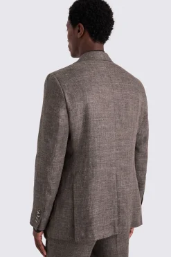 Regular Fit Brown Linen Suit