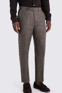 Regular Fit Brown Linen Suit