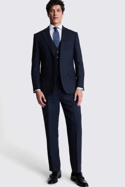 Regular Fit Ink Herringbone Suit